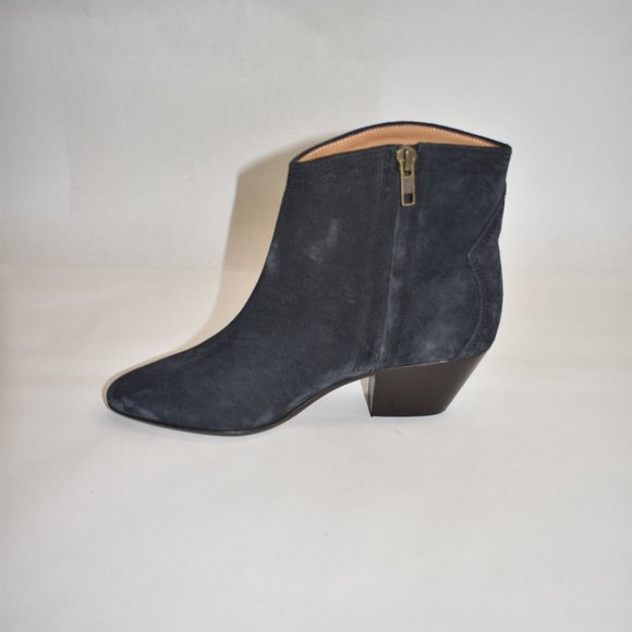 Isabel Marant Dacken Suede Western Embroidered Ankle Boots Faded Black Size 37 - Picture 5 of 11